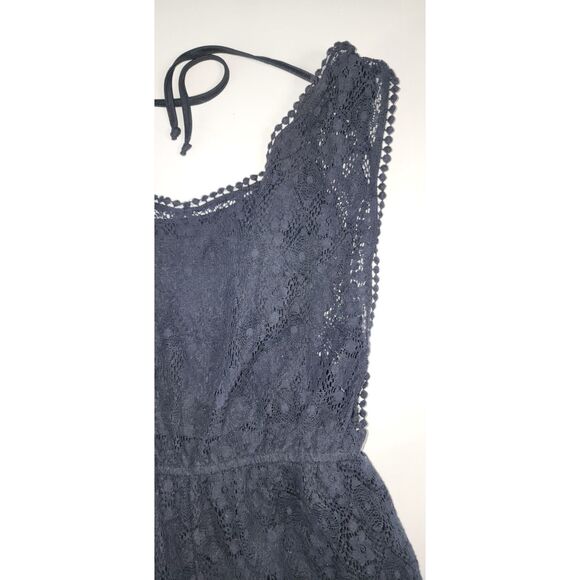 Almost Famous Black Lace Lined Sleeveless Romper Sz S - Picture 6 of 8